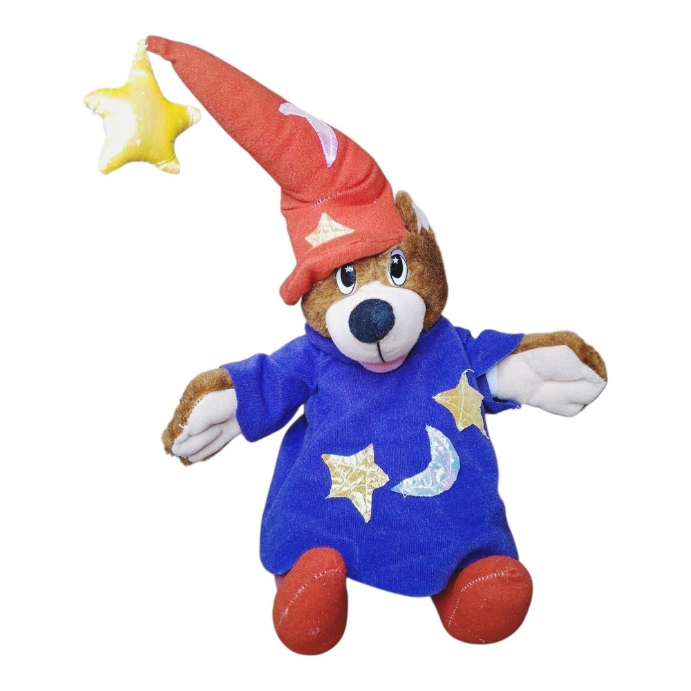 VTG Ace Novelty Wizard Bear Plush 1994 Celestial Stars Moon Blue Robe 14" Toy